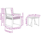 Gartenmöbel Set 3 pcs Beige und Cremeweiß Poly-Rattan