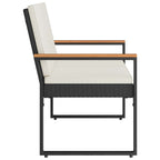 Bank Outdoor Schwarz und Cremeweiß 107 x 61 x 80 cm Poly-Rattan