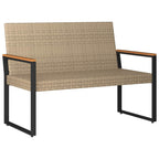 Bank Outdoor Beige und Cremeweiß 107 x 61 x 80 cm Poly-Rattan