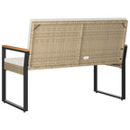 Bank Outdoor Beige und Cremeweiß 107 x 61 x 80 cm Poly-Rattan