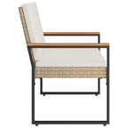 Bank Outdoor Beige und Cremeweiß 107 x 61 x 80 cm Poly-Rattan