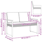 Bank Outdoor Beige und Cremeweiß 107 x 61 x 80 cm Poly-Rattan