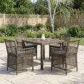 Gartenstuhl mit Kissen 4 pcs Grau und Dunkelgrau Poly-Rattan