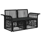 Garten-Sofa 2-Sitzanzahl Schwarz Poly-Rattan