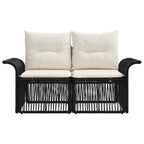 Garten-Sofa 2-Sitzanzahl Schwarz Poly-Rattan