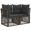 Garten-Sofa 2-Sitzanzahl Grau Poly-Rattan