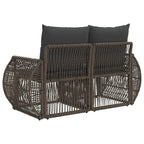 Garten-Sofa 2-Sitzanzahl Grau Poly-Rattan