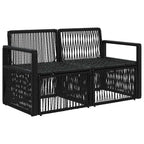 Garten-Sofa 2-Sitzanzahl Schwarz Poly-Rattan