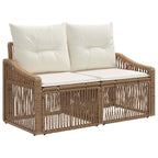 Garten-Sofa 2-Sitzanzahl Beige Poly-Rattan