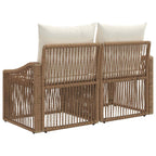 Garten-Sofa 2-Sitzanzahl Beige Poly-Rattan