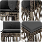 Ecksofa Grau Poly-Rattan