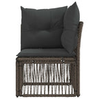 Ecksofa Grau Poly-Rattan