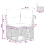 Ecksofa Grau Poly-Rattan
