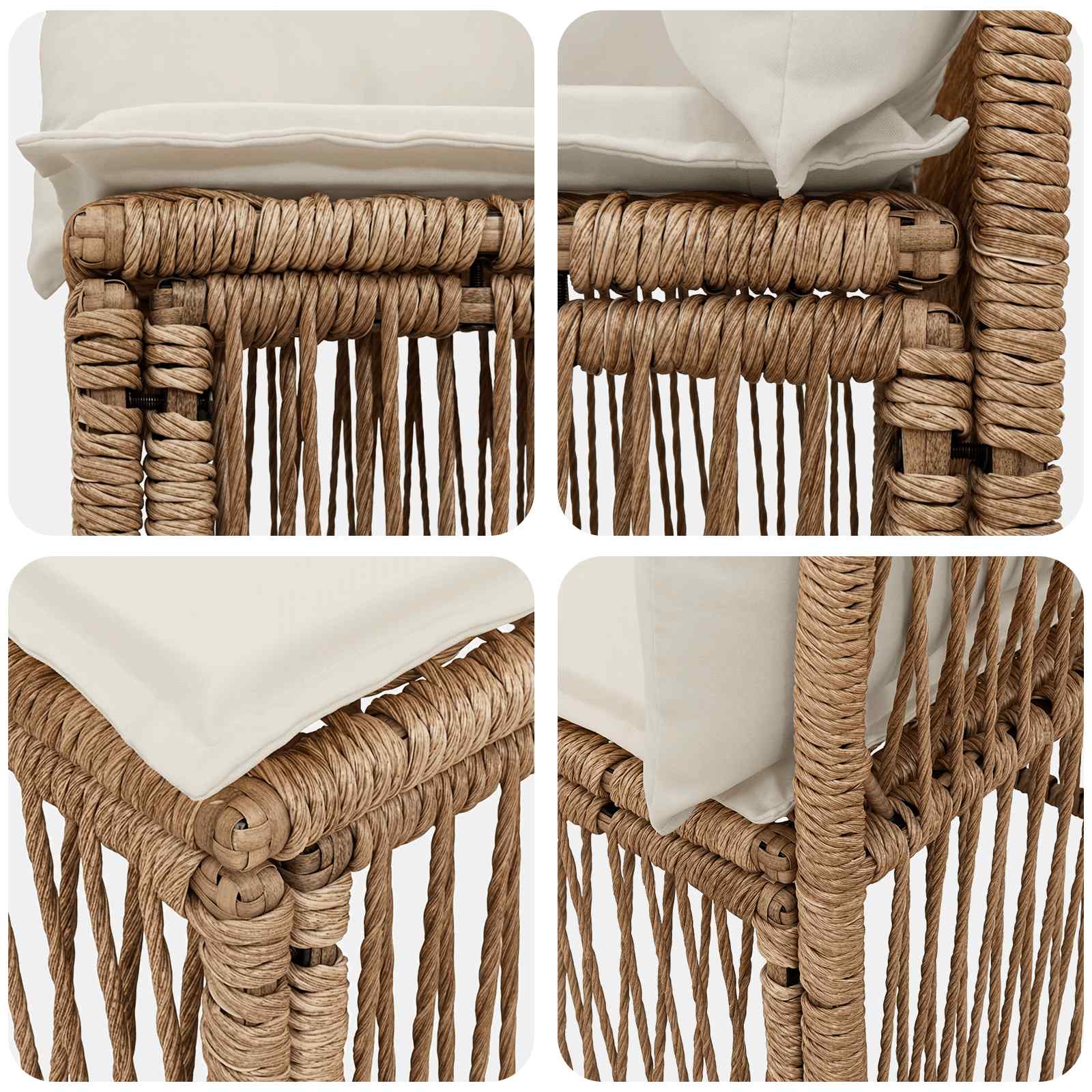 Ecksofa Beige Poly-Rattan
