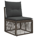 Armfreies Sofa Grau Poly-Rattan