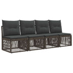 4-Sitzer-Sofa 4 pcs 4-Sitzanzahl Grau Poly-Rattan