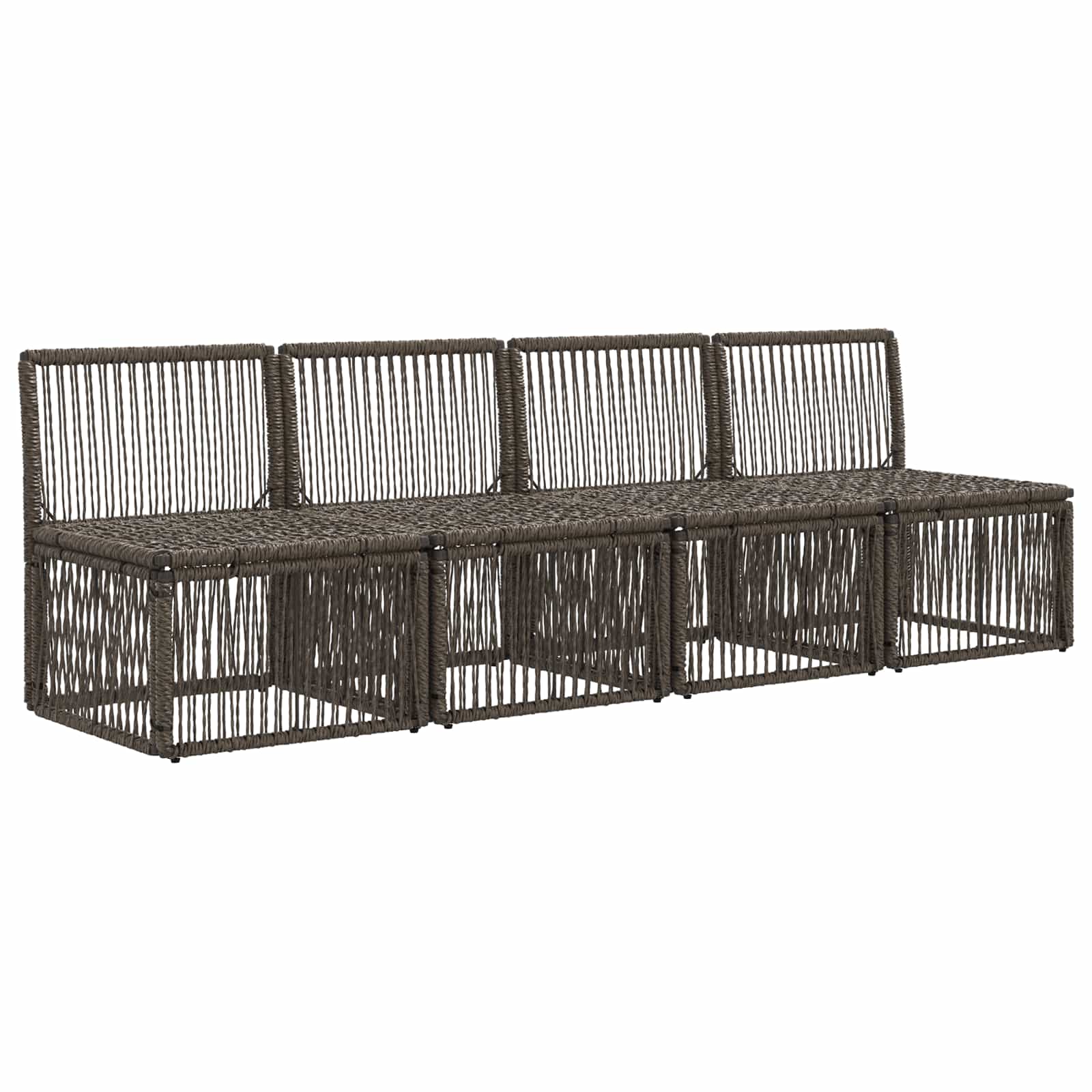 4-Sitzer-Sofa 4 pcs 4-Sitzanzahl Grau Poly-Rattan