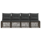 4-Sitzer-Sofa 4 pcs 4-Sitzanzahl Grau Poly-Rattan