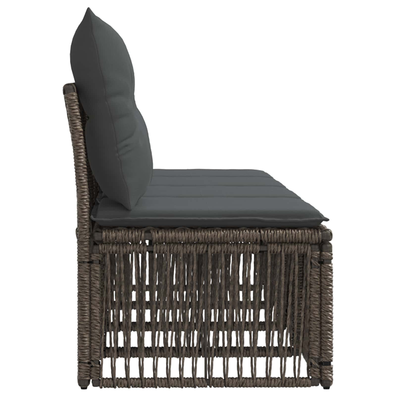 4-Sitzer-Sofa 4 pcs 4-Sitzanzahl Grau Poly-Rattan