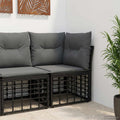 Modulares Outdoor-Ecksofa Schwarz Poly-Rattan