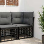 Modulares Outdoor-Ecksofa Schwarz Poly-Rattan