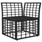 Modulares Outdoor-Ecksofa Schwarz Poly-Rattan