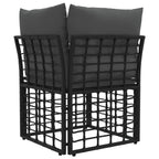 Modulares Outdoor-Ecksofa Schwarz Poly-Rattan