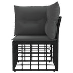 Modulares Outdoor-Ecksofa Schwarz Poly-Rattan