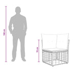 Modulares Outdoor-Ecksofa Schwarz Poly-Rattan