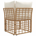 Modulares Outdoor-Ecksofa Natur Poly-Rattan