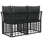 Outdoor-Lounge 2 pcs Schwarz und Dunkelgrau Poly-Rattan