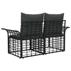 Outdoor-Lounge 2 pcs Schwarz und Dunkelgrau Poly-Rattan