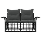 Outdoor-Lounge 2 pcs Schwarz und Dunkelgrau Poly-Rattan