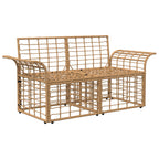 Outdoor-Lounge 2 pcs Natürlich und Cremweiß Poly-Rattan
