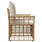 Outdoor-Lounge 2 pcs Natürlich und Cremweiß Poly-Rattan