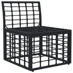 Modulares Outdoor-Sofa ohne Armlehnen Schwarz Poly-Rattan
