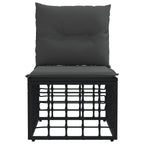 Modulares Outdoor-Sofa ohne Armlehnen Schwarz Poly-Rattan