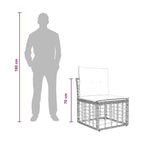 Modulares Outdoor-Sofa ohne Armlehnen Schwarz Poly-Rattan