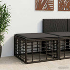 Garten-Fußhocker Schwarz Poly-Rattan