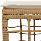 Garten-Fußhocker Natur Poly-Rattan