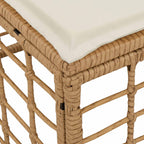 Garten-Fußhocker Natur Poly-Rattan