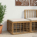 Garten-Fußhocker Natur Poly-Rattan