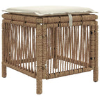 Garten Essgruppe mit Kissen 3 pcs Beige und Creme Poly-Rattan