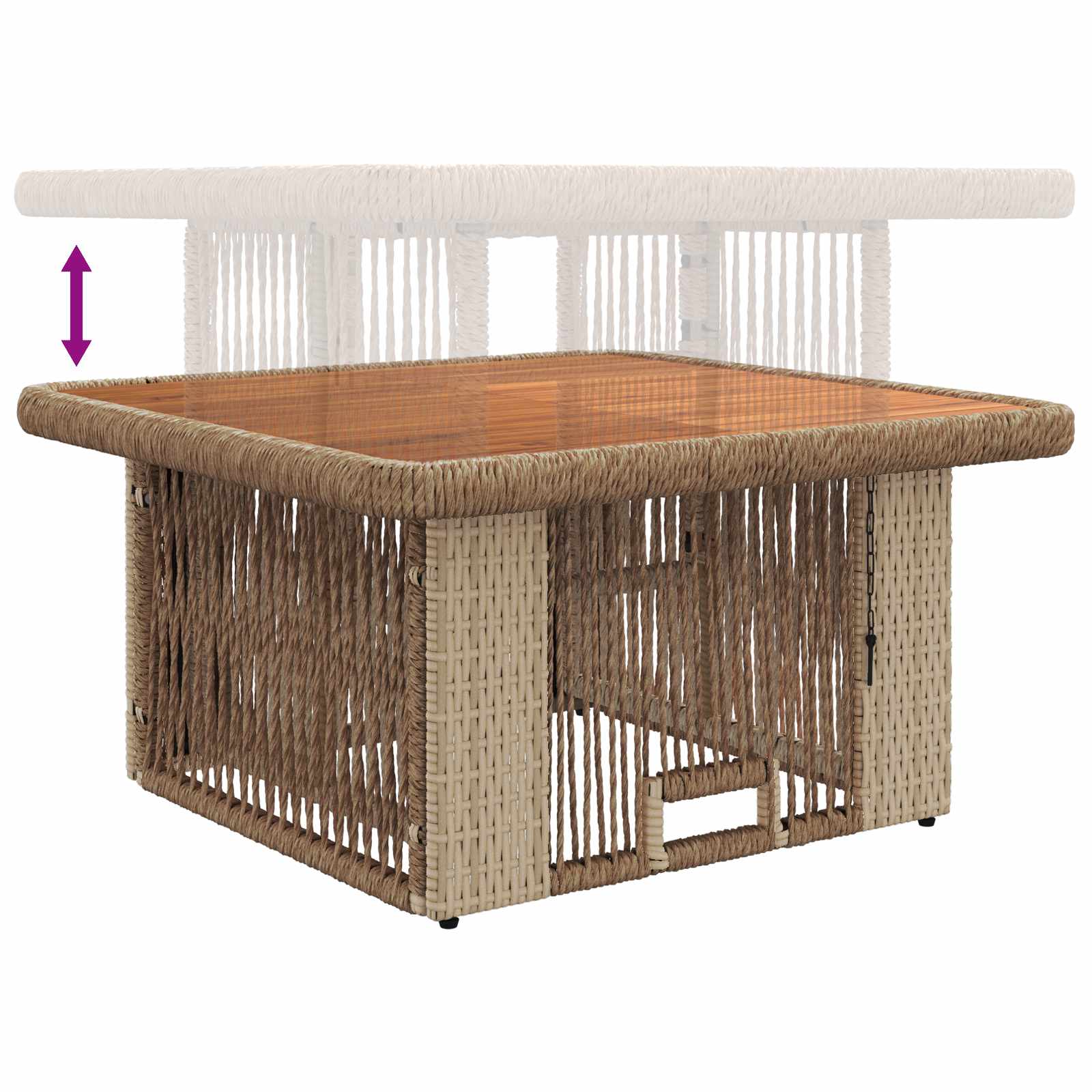 Garten Essgruppe mit Kissen 3 pcs Beige und Creme Poly-Rattan