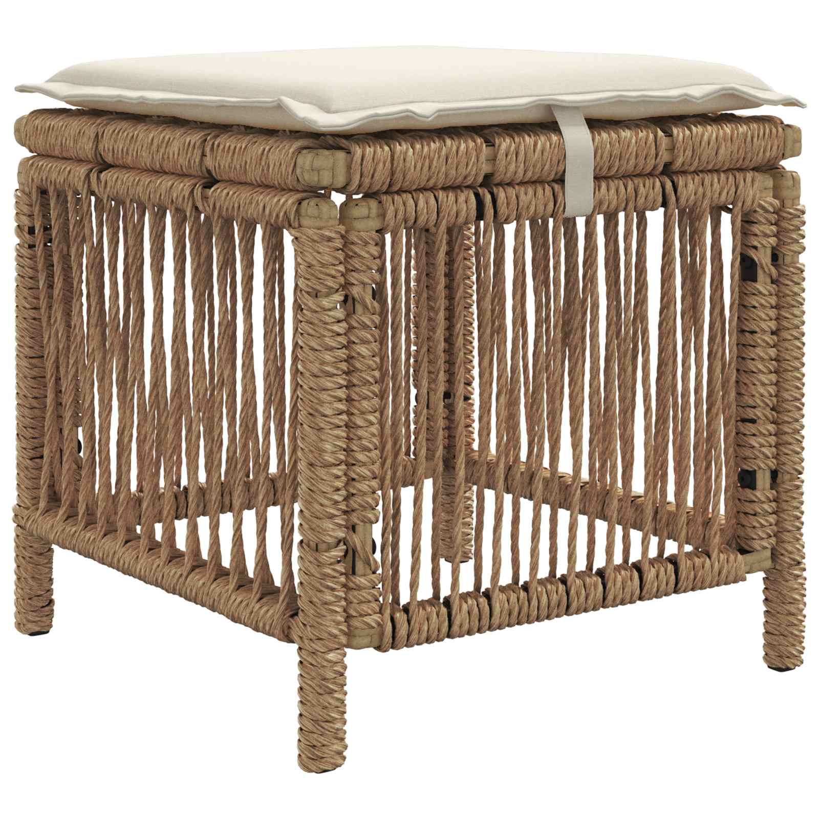 Garten Essgruppe mit Kissen 4 pcs Beige und Creme Poly-Rattan