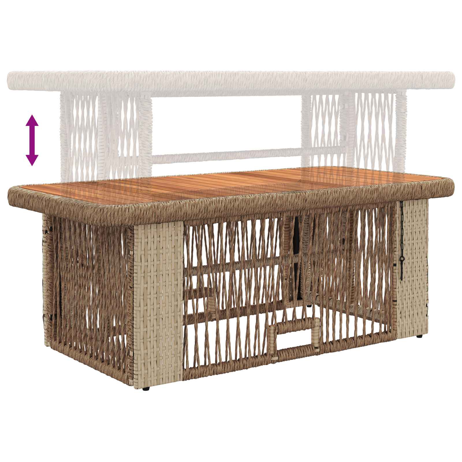 Garten Essgruppe mit Kissen 4 pcs Beige und Creme Poly-Rattan