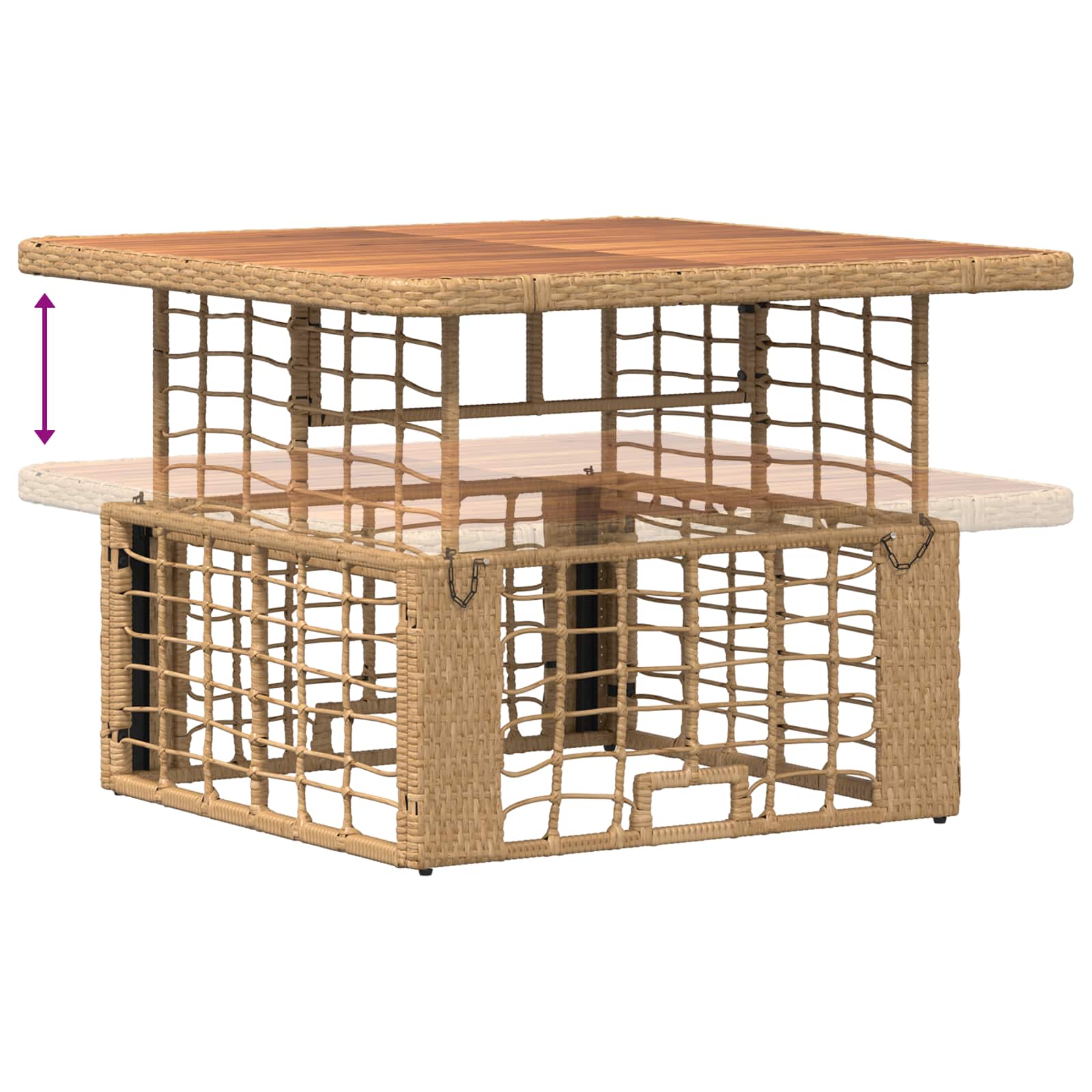 Garten Essgruppe mit Kissen 3 pcs Natur und Weiß