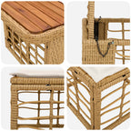 Garten Essgruppe mit Kissen 3 pcs Natur und Weiß