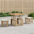 Garten Essgruppe mit Kissen 3 pcs Natur und Weiß