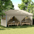 Partyzelt Pop-up Taupe 580 x 292 x 315 cm Oxford-Stoff
